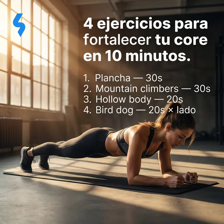 4 ejercicios para fortalecer tu core en 10 minutos.
