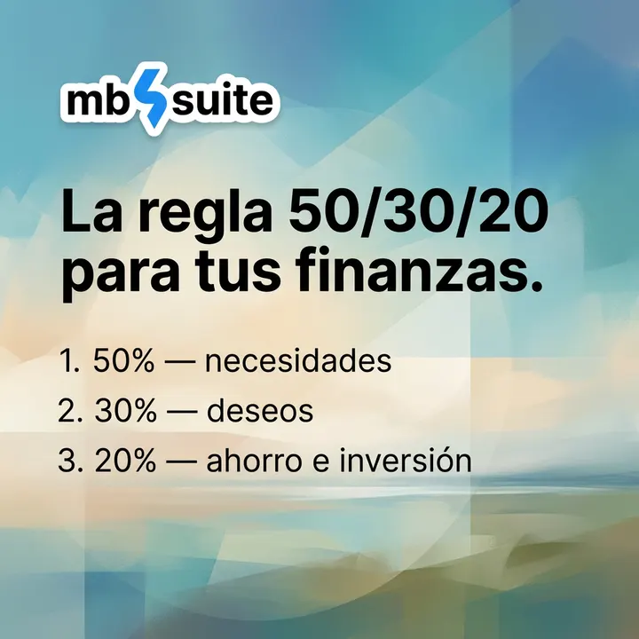 La regla 50/30/20 para tus finanzas.